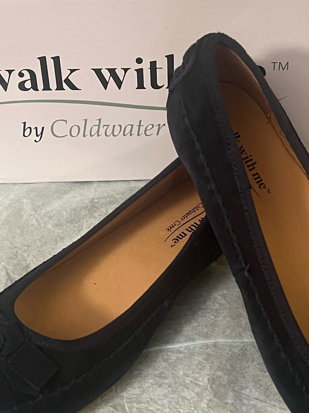 Coldwater Creek Navy Ballet Flats with Subtle Bow